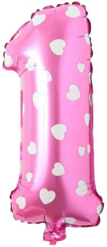 1 - RAKAM 16 İNC PEMBE RENK BALON 36 CM balon