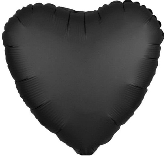 18 İNC KALP SİYAH RENK FOLYO BALON balon