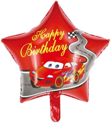 18 İNC YILDIZ KIRMIZI ARABA FOLYO BALON balon
