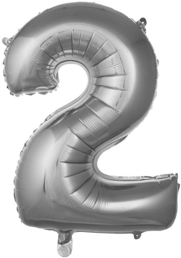 2 - RAKAM 34 İNC GÜMÜŞ RENK BALON 76 CM balon