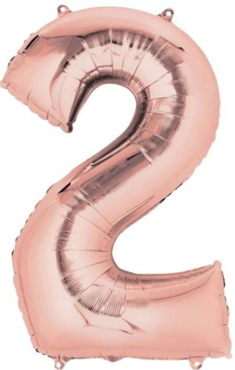 2 - RAKAM 34 İNC ROSEGOLD RENK BALON 76 CM balon