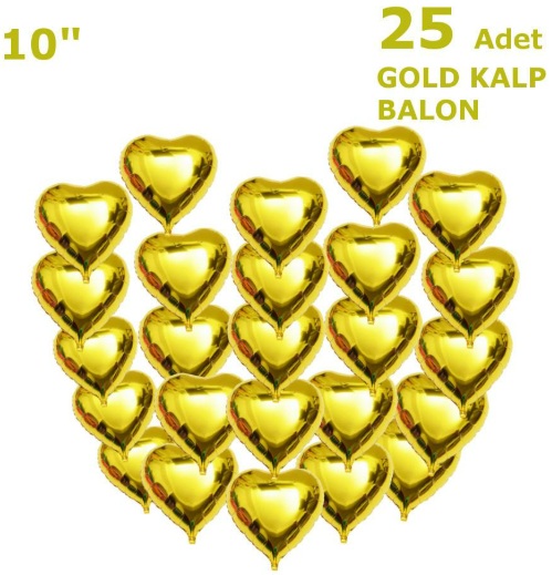 25 KALPLİ 10 İNC GOLD RENK SET BALON balon