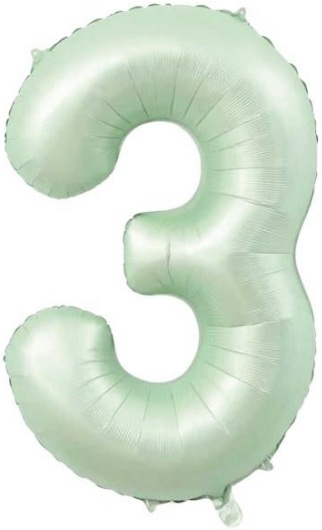 3 - RAKAM 16 İNC RETRO YEŞİL RENK BALON 36 CM balon