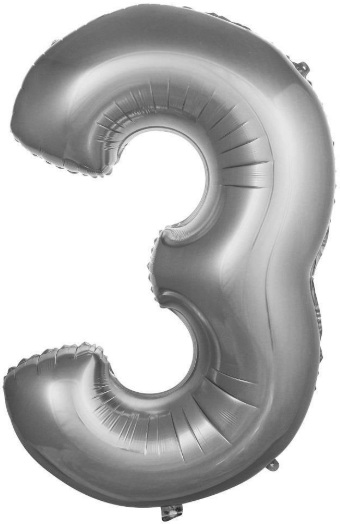 3 - RAKAM 34 İNC GÜMÜŞ RENK BALON 76 CM balon