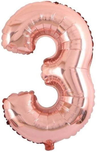 3 - RAKAM 34 İNC ROSEGOLD RENK BALON 76 CM balon
