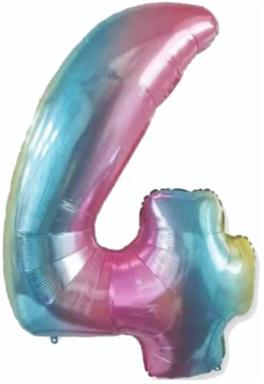 4 - RAKAM 34 İNC GÖKKUŞAĞI RENK BALON 76 CM balon