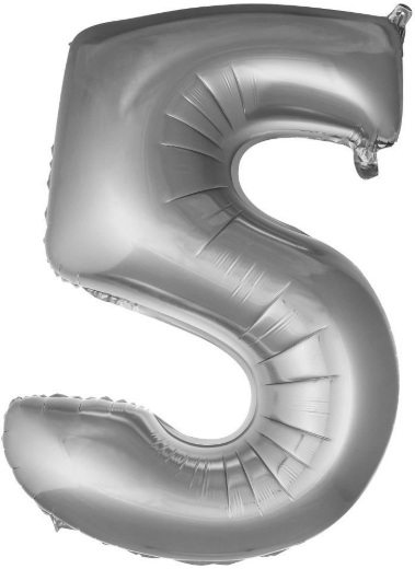 5 - RAKAM 34 İNC GÜMÜŞ RENK BALON 76 CM balon