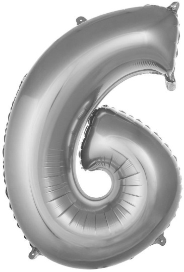 6 - RAKAM 16 İNC GÜMÜŞ RENK BALON 36 CM balon