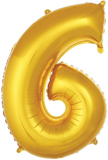 6 - RAKAM 40 İNC GOLD RENK BALON 100 CM balon