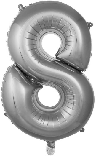 8 - RAKAM 34 İNC GÜMÜŞ RENK BALON 76 CM balon