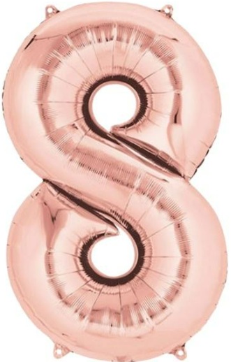 8 - RAKAM 40 İNC ROSEGOLD RENK BALON 100 CM balon