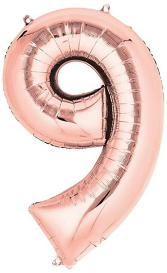 9 - RAKAM 34 İNC ROSEGOLD RENK BALON 76 CM balon