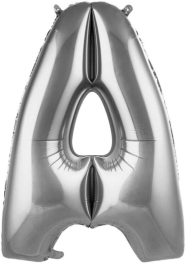 A - HARF 34 İNC GÜMÜŞ RENK BALON 76 CM balon