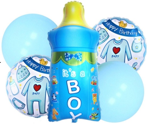 BİBERON MAVİ 5Lİ SET BALON balon