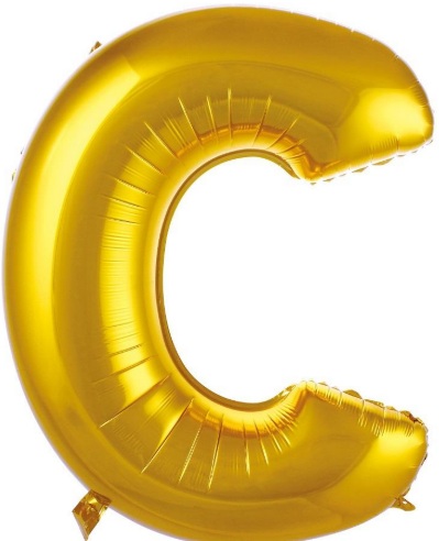 C - HARF 16 İNC GOLD RENK BALON 36 CM balon
