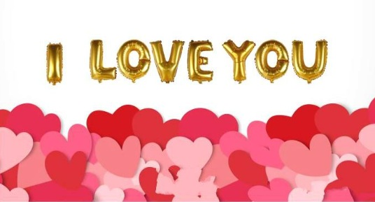 I LOVE YOU GOLD SET BALON balon