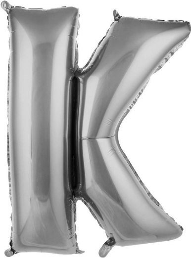 K - HARF 16 İNC GÜMÜŞ RENK BALON 36 CM balon