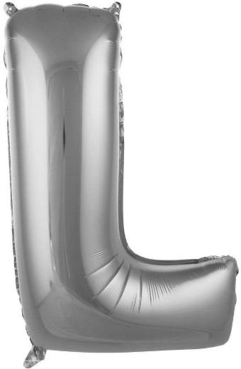 L - HARF 16 İNC GÜMÜŞ RENK BALON 36 CM balon