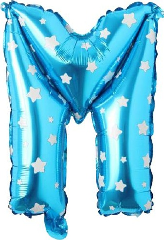 M - HARF 16 İNC MAVİ RENK BALON 36 CM balon