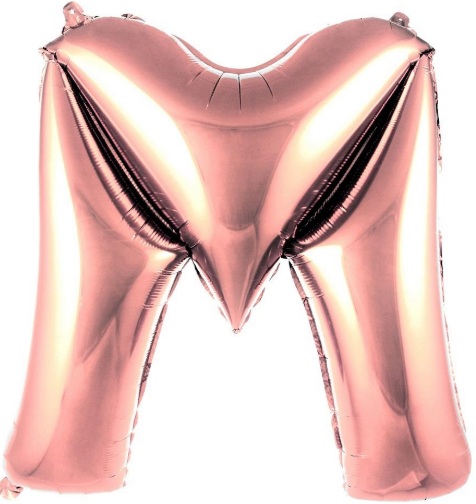 M - HARF 40 İNC ROSEGOLD RENK BALON 100 CM balon