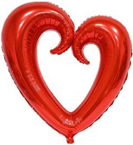 ORTASI BOŞ KALP KIRMIZI FOLYO BALON 100 CM balon