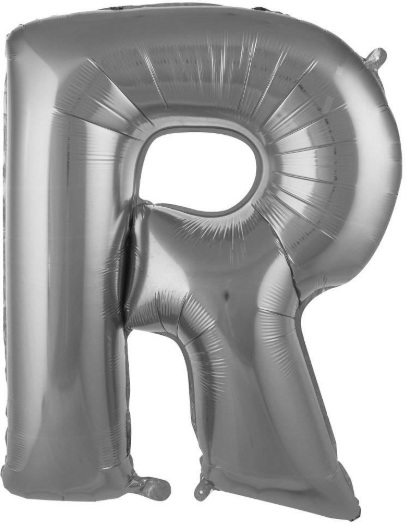 R - HARF 34 İNC GÜMÜŞ RENK BALON 76 CM balon