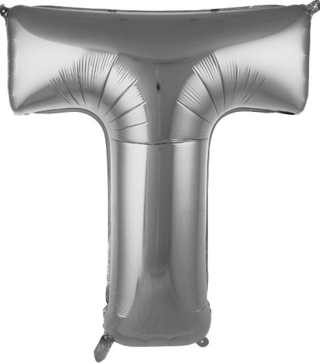 T - HARF 34 İNC GÜMÜŞ RENK BALON 76 CM balon